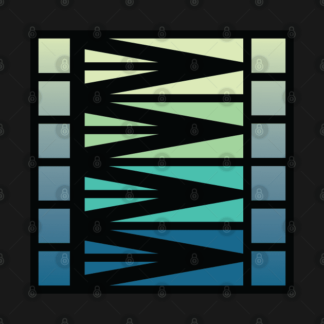 “Dimensional Waves” - V.3 Blue/Green - (Geometric Art) (Dimensions) - Doc Labs by Doc Labs