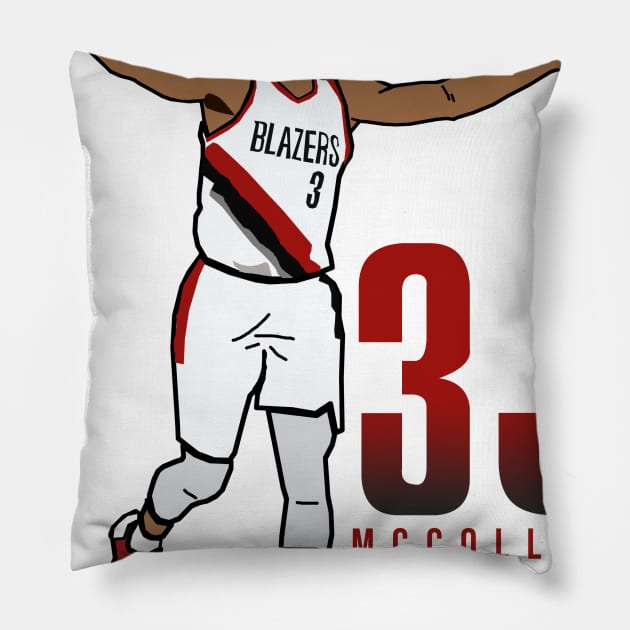 CJ McCollum '3J' - NBA Portland Trailblazers Pillow by xavierjfong