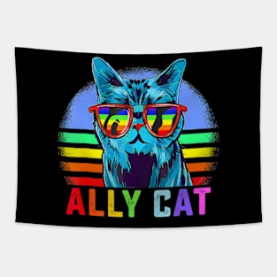 Ally Cat LGBT Gay  Pride Flag  Cat Tapestry