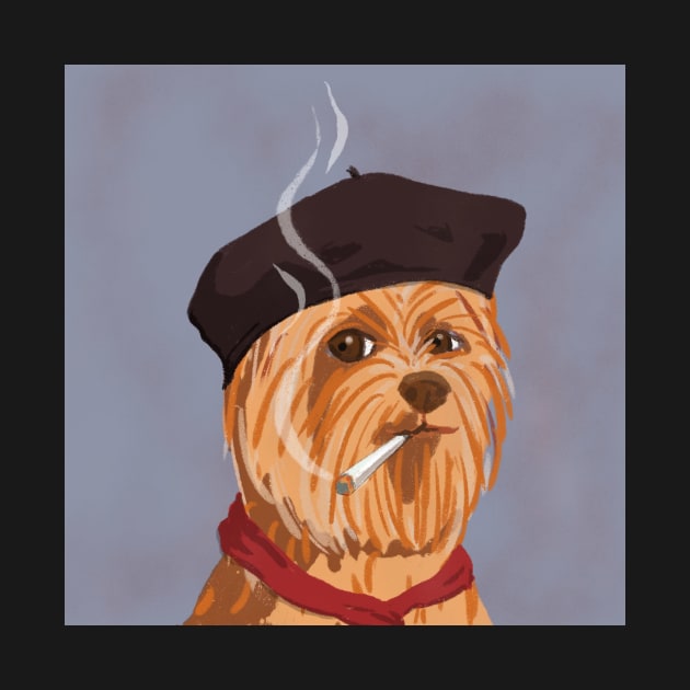 Smoking French Yorkshire terrier by CharlotteLorge