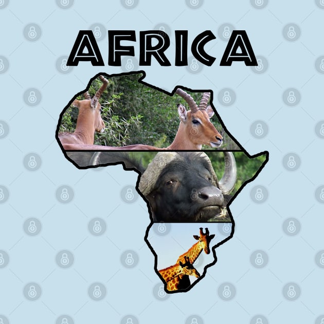 Africa Wildlife Continent Collage by PathblazerStudios
