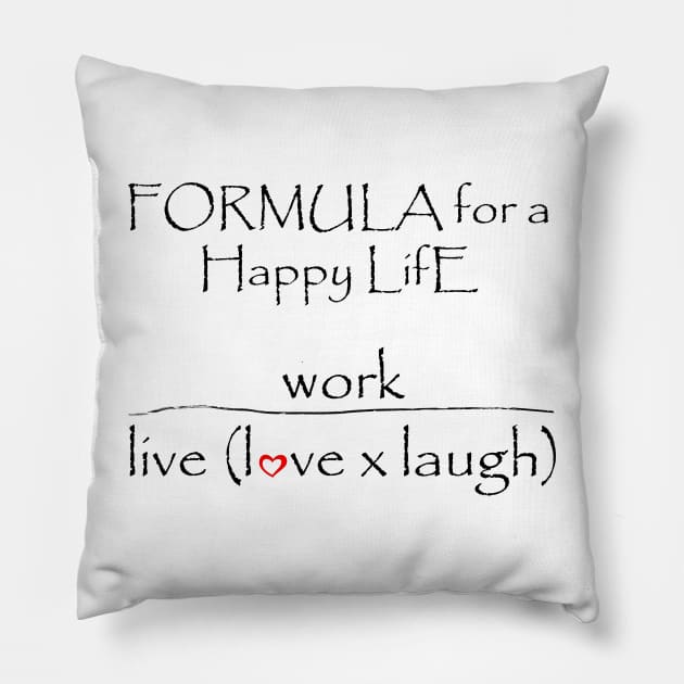 Math Geeks formula for a happy life Pillow by Mercado Bizarre