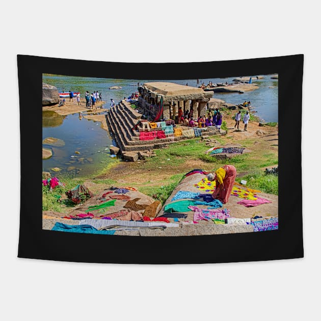 Hampi Washday. Tapestry by bulljup