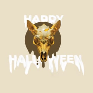 gold skull happy halloween artwork T-Shirt