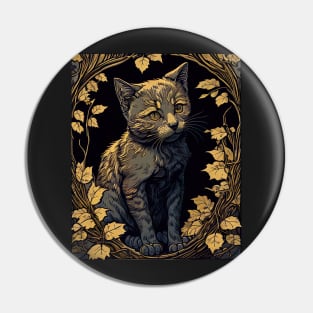 Cute cat painting - old school style Pin