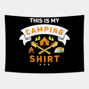 This Is My Camping Shirt Funny Camper T-shirt Tapestry