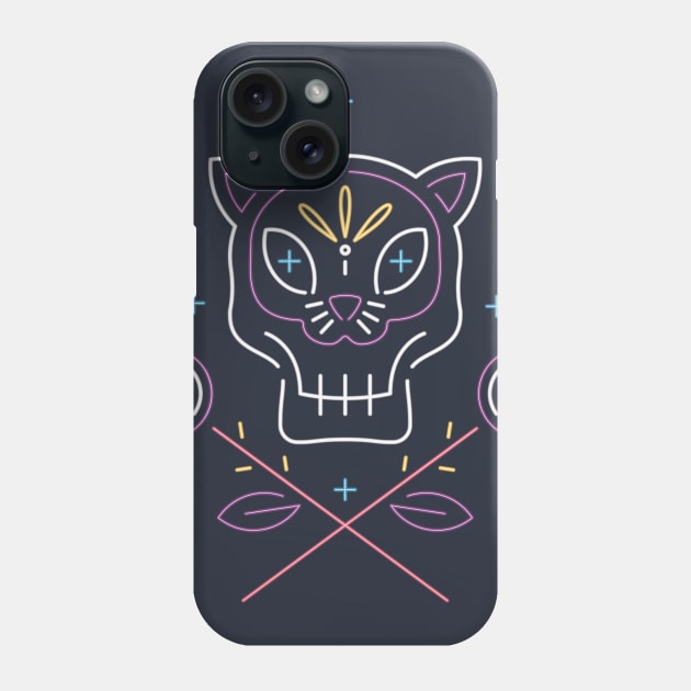 Mexican Cat Skull Phone Case by RyanRagnini