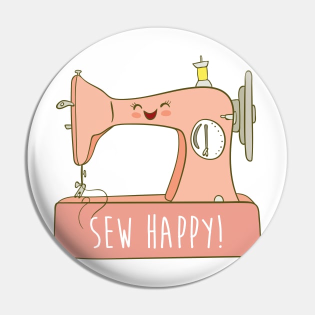 Dreamy Panda Designs Sew Happy, Cute Sewing Pin