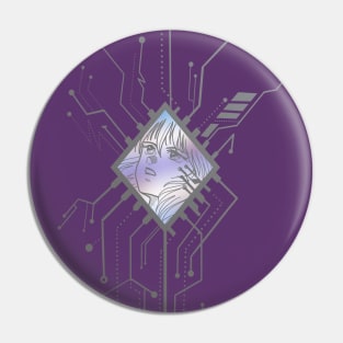 Holo effect Cyberpunk circuit Pin