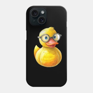 Cute Rubber Duck Wearing Glasses Phone Case