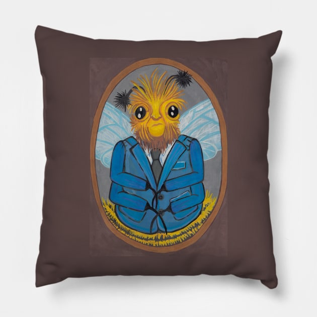 Bumblebee in blue jacket Pillow by deadblackpony