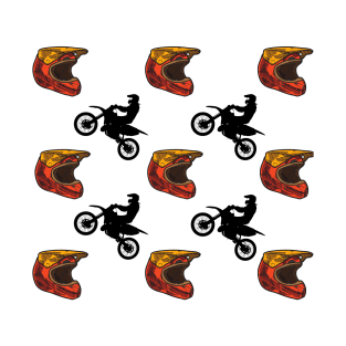 Dirt bike and helmet pattern T-Shirt