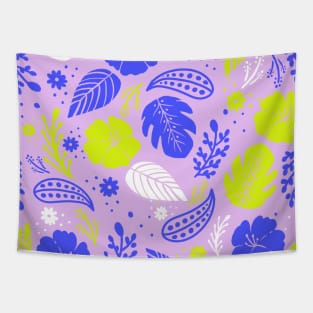 Foliage & Hibiscus Pattern - Lavender Tapestry