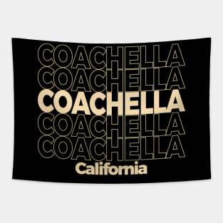 Coachella California Repeating Text Tapestry