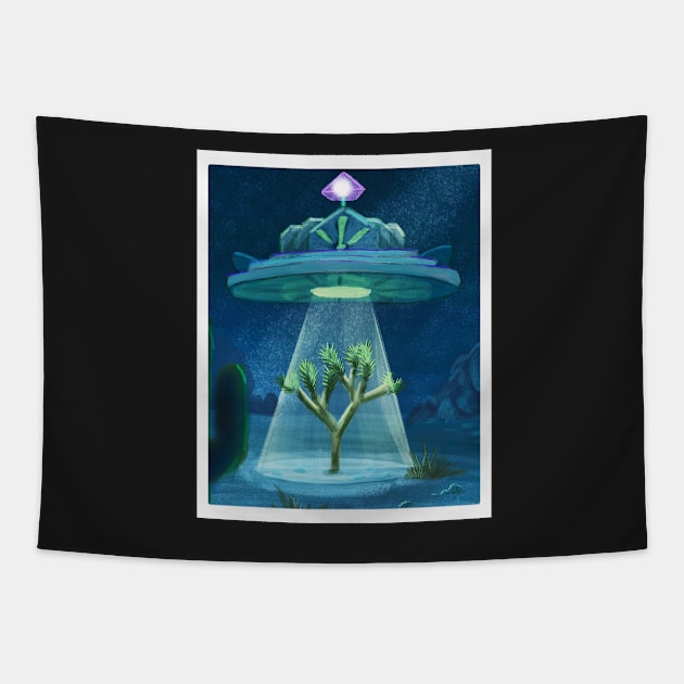 A Ship Sails the Desert at Night Tapestry by josighuh