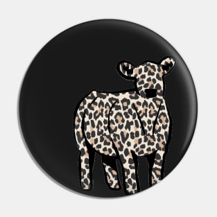 Cheetah Print Cow Silhouette  - NOT FOR RESALE WITHOUT PERMISSION Pin