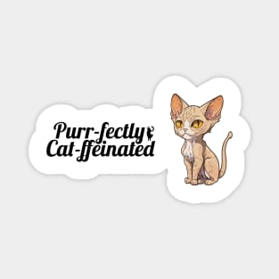 Devon Rex Cat Purr-fectly Cat-ffeinated Magnet