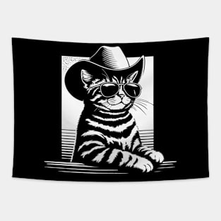 Cat Cowboy Cowgirl Country Western Funny Cat Tapestry