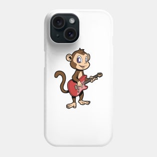 Cartoon monkey playing electric guitar Phone Case