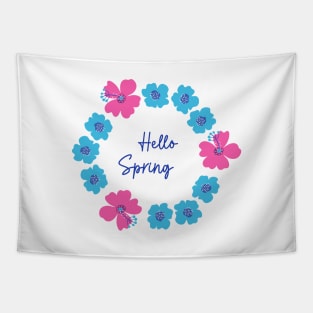 Tropical flower wreath Tapestry