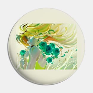floral lady in bright spring sunshine ecopop Pin
