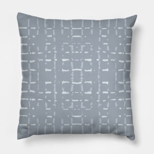 Abstract stripes and squares on a steel blue background Pillow