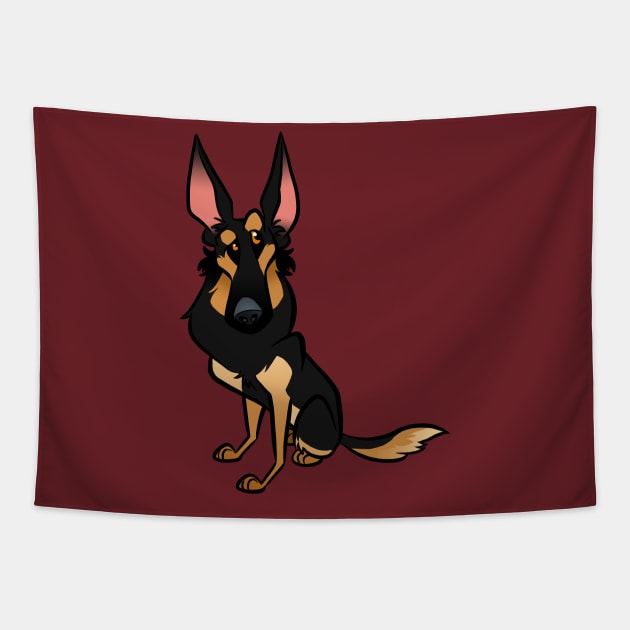 Black and Tan German Shepherd Tapestry by binarygod