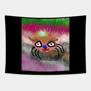 painting of weird spider in grass Tapestry