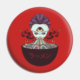 Magic Rainbow Ramen Noodle Anime Art Pin