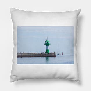 Lighthouse, Luebeck-Travemuende, Schleswig-Holstein, Germany, Europe Pillow