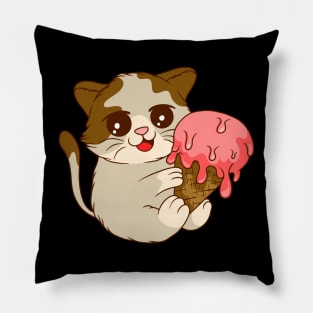 Cool Cat Treats: Whisker-Licking Ice Cream Delights Pillow