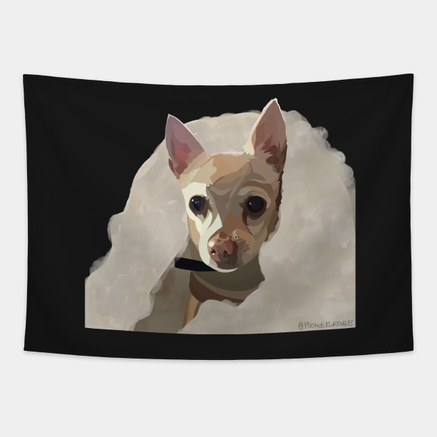 Chihuahua under blanket Tapestry by Poohdlesdoodles