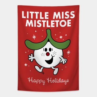 Little Miss Mistletoe - Funny Xmas Cartoon - Retro Children's Book Tapestry