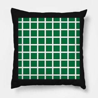 Retro style deep green and white check 2 Pillow