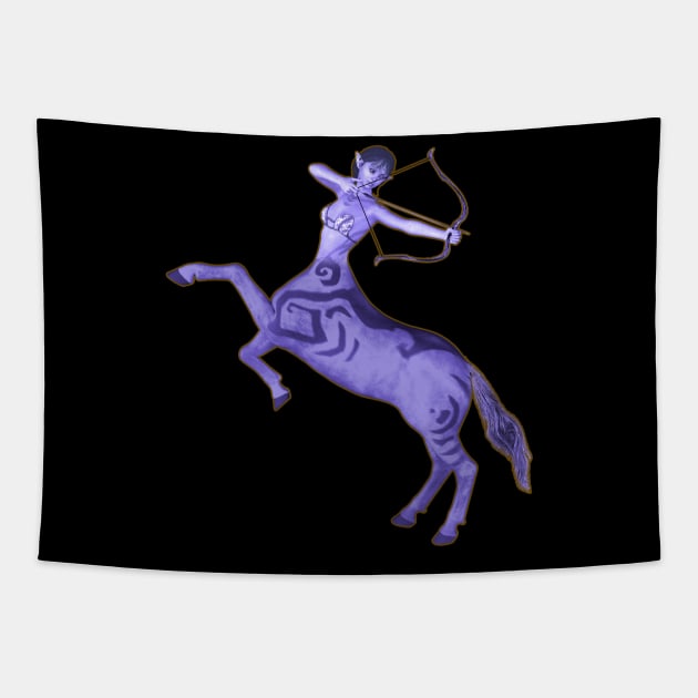 Sagittarius woman girl centaur with bow and arrow Tapestry by Fantasyart123