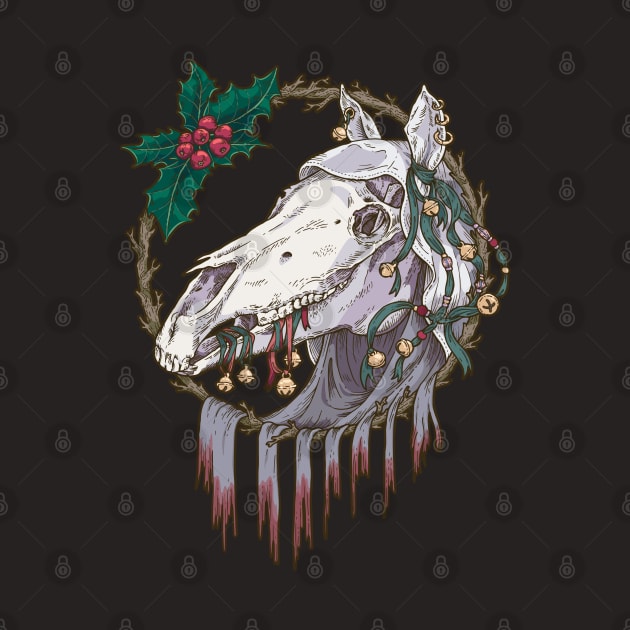 Mari Lwyd Winter Ghost Horse by yaylemons