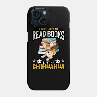 Book Reading Dog Mom Pet Dad Chihuahua Phone Case