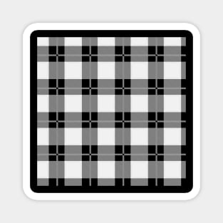 Light Gray and Black Flannel-Plaid Pattern Magnet