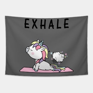 Exhale Chibi Cute Unicorn Fart Tapestry