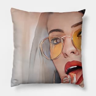 Lolipop Red Lips Geek Designer Dune Stika Artistic Anime Style Pillow