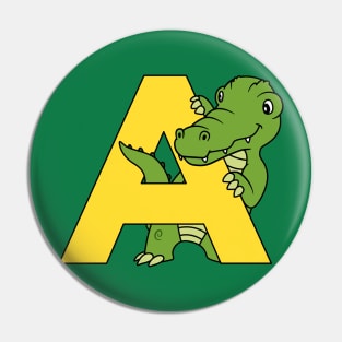 Letter A with Aligator Pin