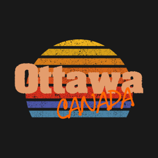 Ottawa Canada retro vintage typo sun sunset T-Shirt