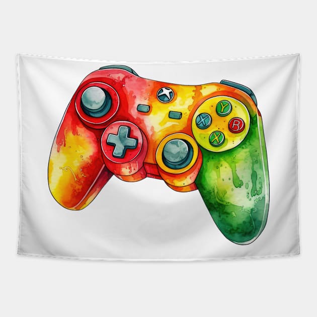 Watercolor Juneteenth Gamepad Tapestry by Chromatic Fusion Studio