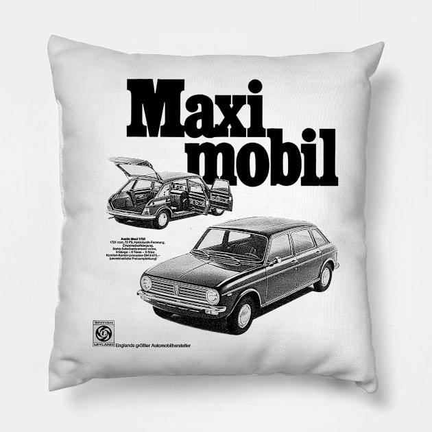 AUSTIN MAXI - German ad Pillow by Throwback Motors