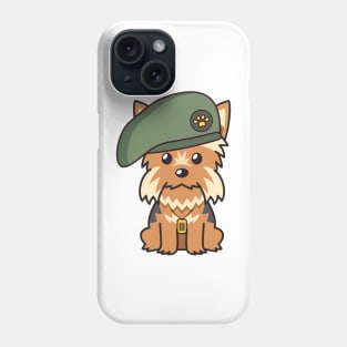 Funny Yorkshire Terrier wearing a beret Phone Case