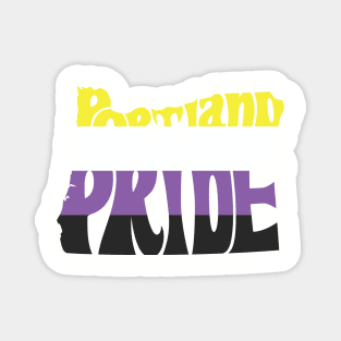 Portland Pride Festival - Non-Binary - Oregon Silhouette - No BG Magnet