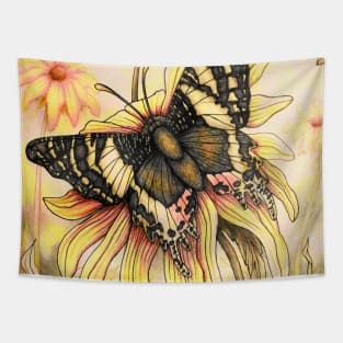 Urania Ripheus Butterfly Yellow tone Tapestry