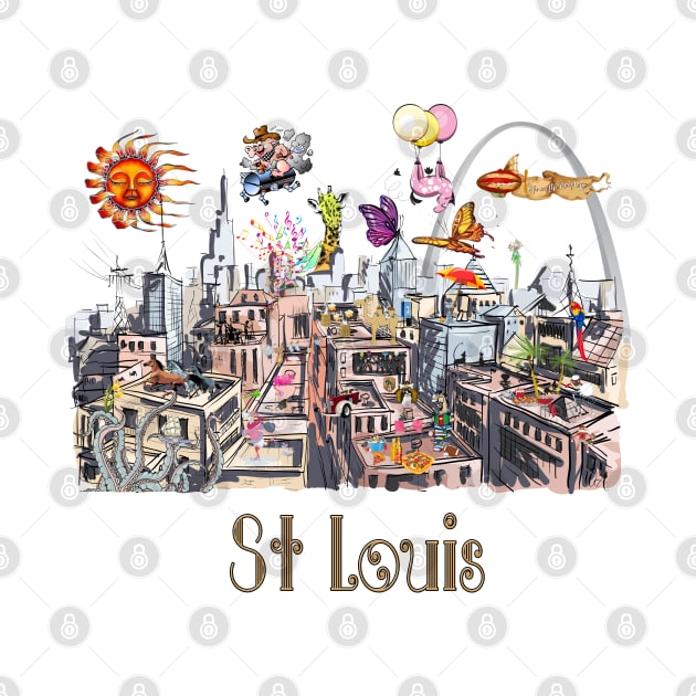 Saint Louis  Crazy City Life POP ART by IconicTee