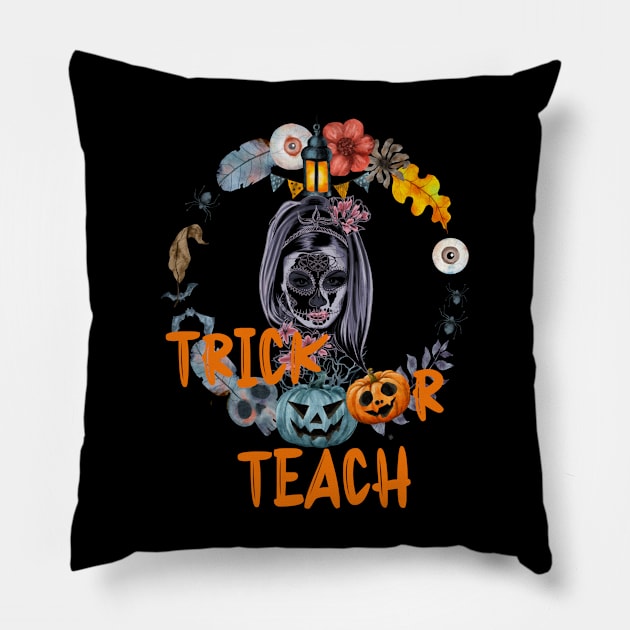 Halloween, Trick or Teach, Women Pillow by KZK101