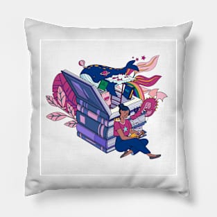 Books and Imagination Pillow